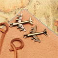 Vintage Fighter Plane Alloy Charm Pendant 28x23mm