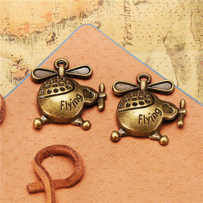 25×22mm Helicopter Alloy Charm Pendant