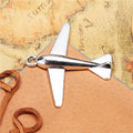 Three Dimensional Airplane Pendant Charm In Multiple Metal Finishes view 3