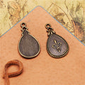 Alloy Anchor Teardrop Charm Pendant 30x16mm