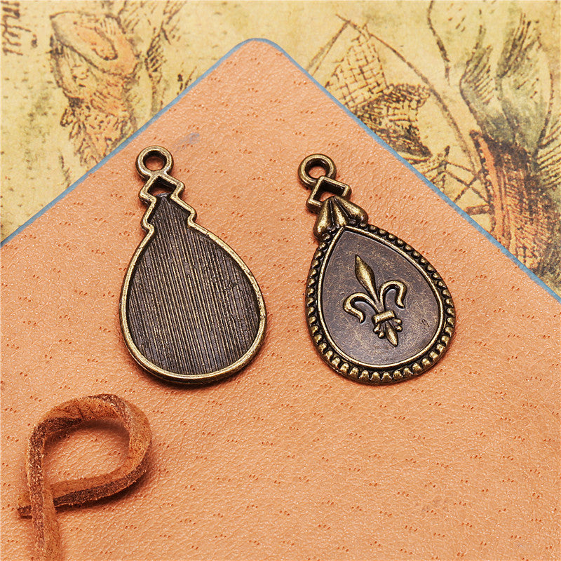 Alloy Anchor Teardrop Charm Pendant 30x16mm