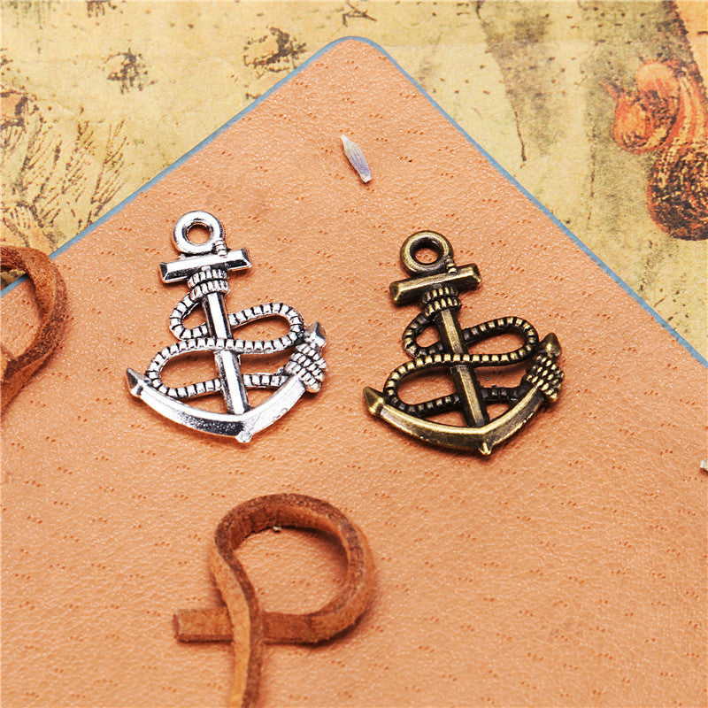24×19mm Double-Sided Rope Anchor Alloy Charm Pendant
