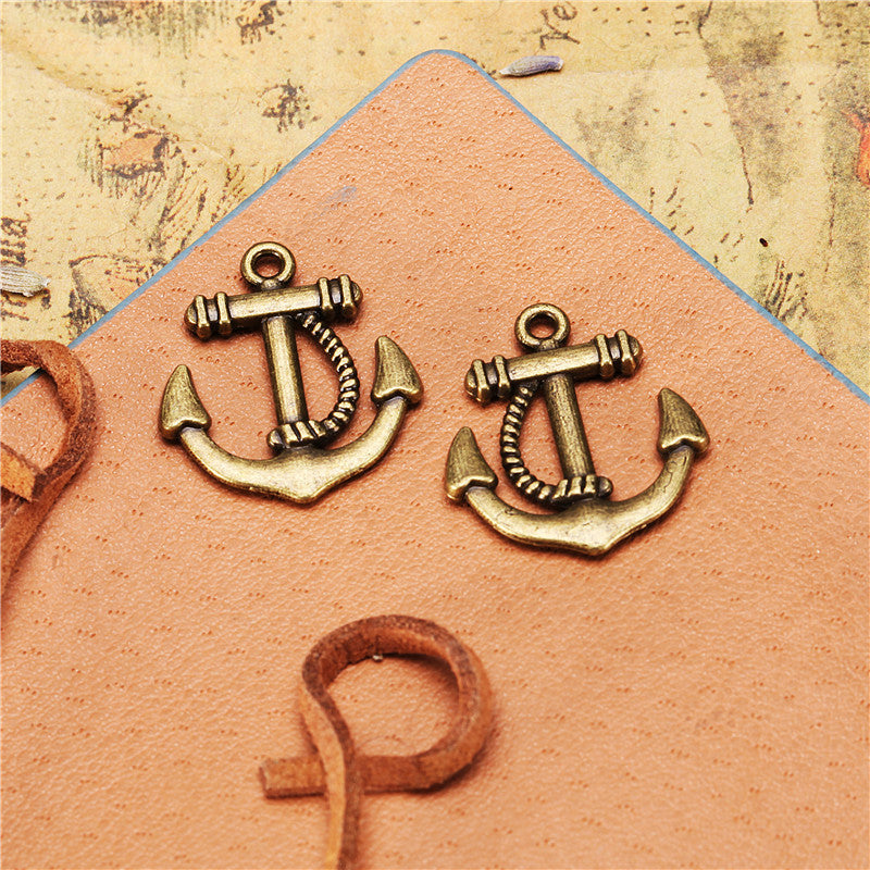 Vintage Alloy Anchor Charm Pendant 22x20mm
