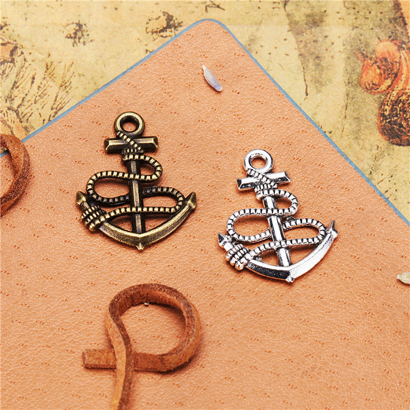 24×19mm Double-Sided Rope Anchor Alloy Charm Pendant