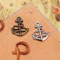 Rope Wrapped Anchor Metal Charm in Two Antique Finishes view 1