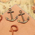 Alloy Anchor & Ship Wheel Charm Pendant 32×25mm