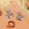 Rope Wrapped Anchor Metal Charm in Two Antique Finishes view 5