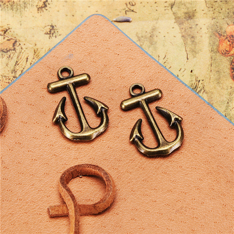 23x15mm Alloy 3D Anchor Charm Pendant for DIY Jewelry