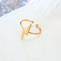 Adjustable Open Rings with Lightning Floral and Feather Designs view 6