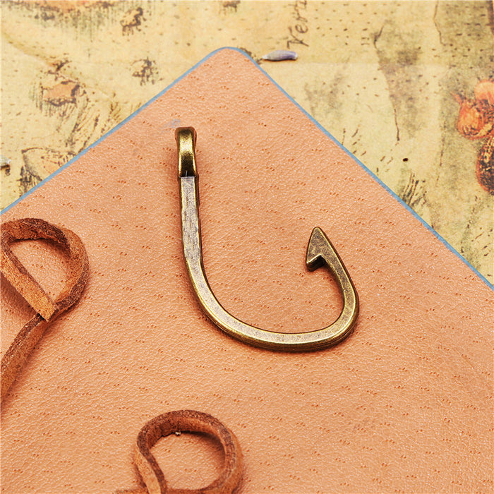 Fish Hook and Anchor Alloy Charm Pendant 35x23mm