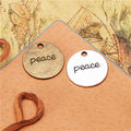Vintage Two-Sided Peace Disc Charm Metal Jewelry Component, 3 Finish Options view 2