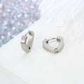 Silver Tone Geometric Huggie Earrings in Four Plain Shapes view 2