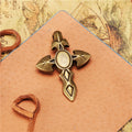 3D Alloy Cross Charm Pendant 45x31mm for DIY Necklaces