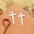 Slim Plain Cross Metal Pendant Charm For Jewelry Making view 4