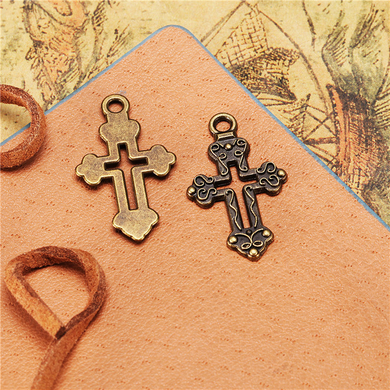 26x16mm Alloy Filigree Cross Charm Pendant