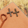 21x14mm Heart Stripe Cross Alloy Pendant Charm