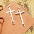 Double Loop Cross Metal Connector in Three Finishes view 4