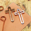 Curved Openwork Cross Connector With Two End Holes For Jewelry Making view 1