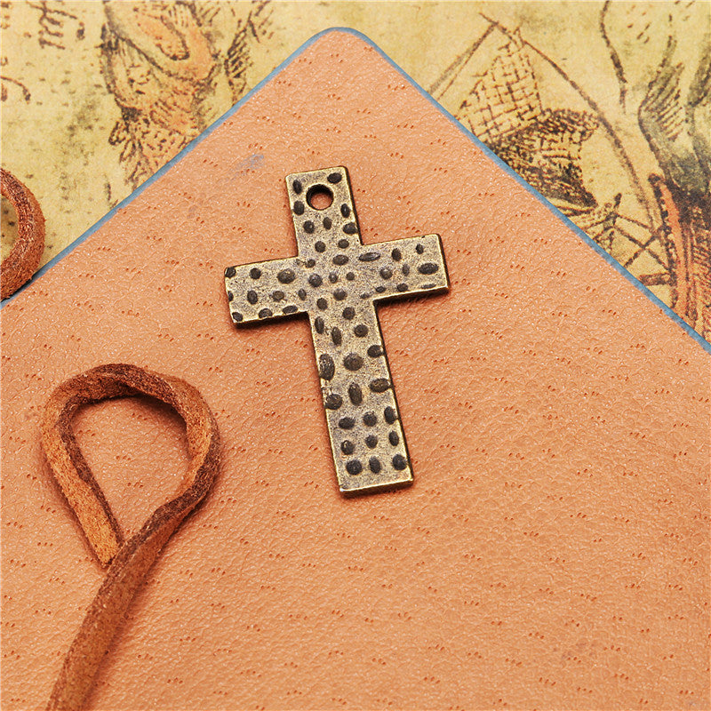 31x19mm Speckled Cross Alloy Charm Pendant