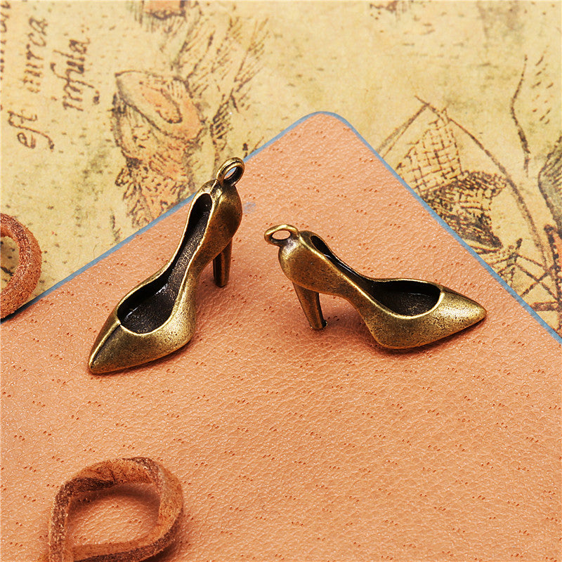 25x17mm 3D High Heel Shoe Alloy Charm Pendant