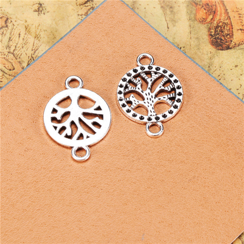 19mm Round Tree Alloy Connector Charm for Bracelet Making