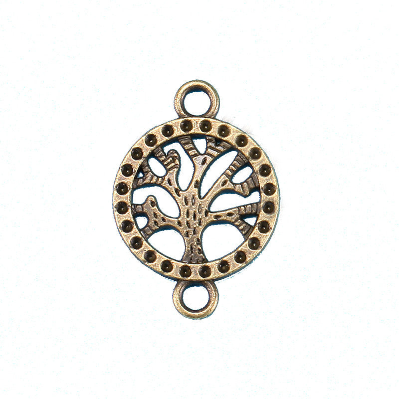 19mm Round Tree Alloy Connector Charm for Bracelet Making