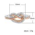 Two Tone Infinity Knot Ring With Clear Stones Statement Jewelry view 5