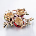 Red Gold Tone Pomegranate Enamel Metal Brooch Pin for Jackets and Lapels view 4