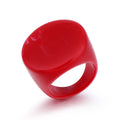 Chunky Oval Resin Signet Rings in Four Solid and Tortoiseshell Colors view 6
