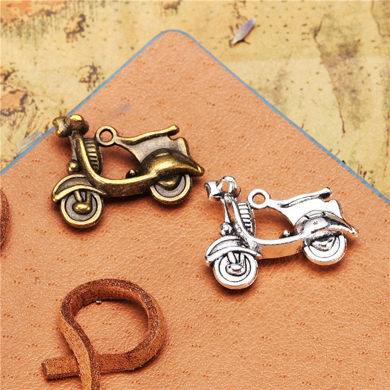 3D Motorcycle Alloy Charm Pendant 23x17mm