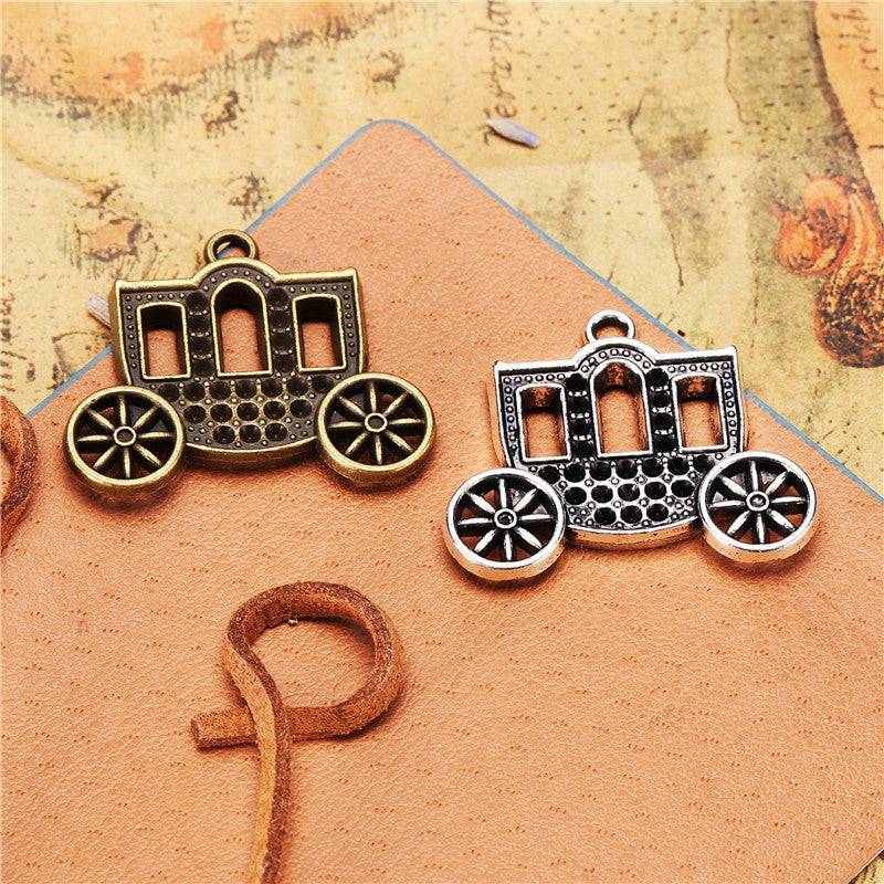 Alloy Pumpkin Carriage Charm Pendant 31x26mm