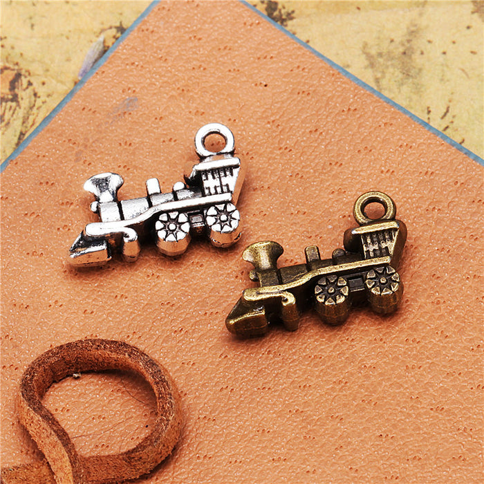 18x13mm Double-Sided 3D Train Alloy Charm Pendant