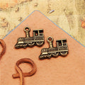 Double-Sided Mechanical Train Alloy Charm Pendant 22x17mm