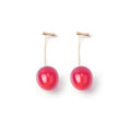 Red Cherry Look Novelty Drop Earrings in Four Wire Styles view 5