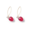 Red Cherry Look Novelty Drop Earrings in Four Wire Styles view 7