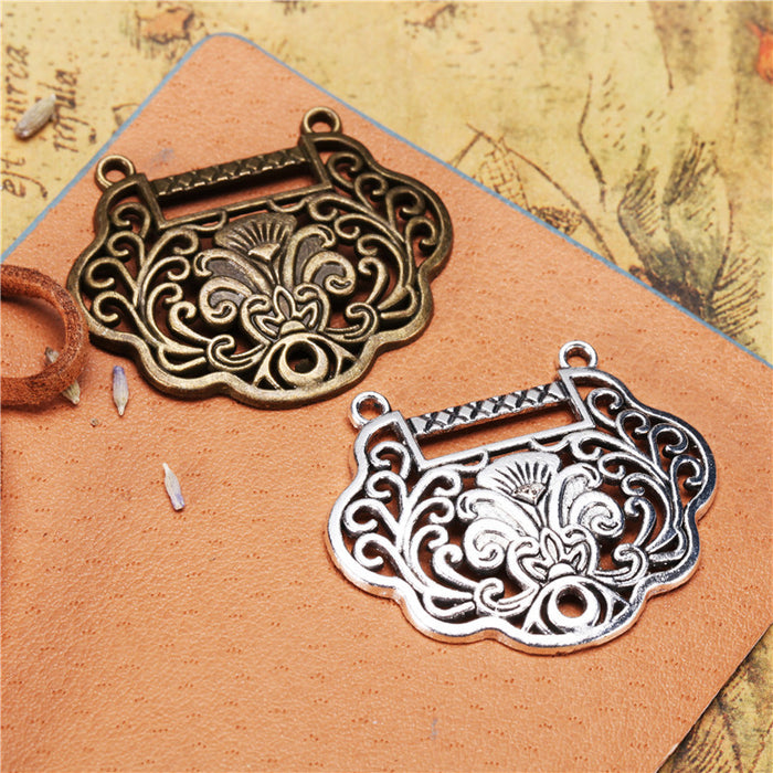 37x30mm Lucky Lock Alloy Charm Pendant