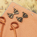 Ridged Bow Double Loop Metal Connector Charms in Three Finishes view 3
