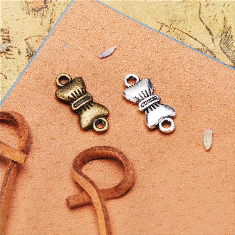 Alloy Double Bow 2-Hole Bracelet Connector 19x8mm
