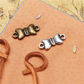Alloy Double Bow 2-Hole Bracelet Connector 19x8mm