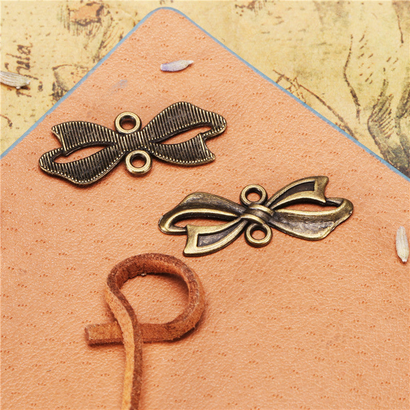 29×11mm Alloy Ribbon Bow Connector Charm