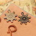 24mm Vintage Ship Wheel Alloy Charm Pendant