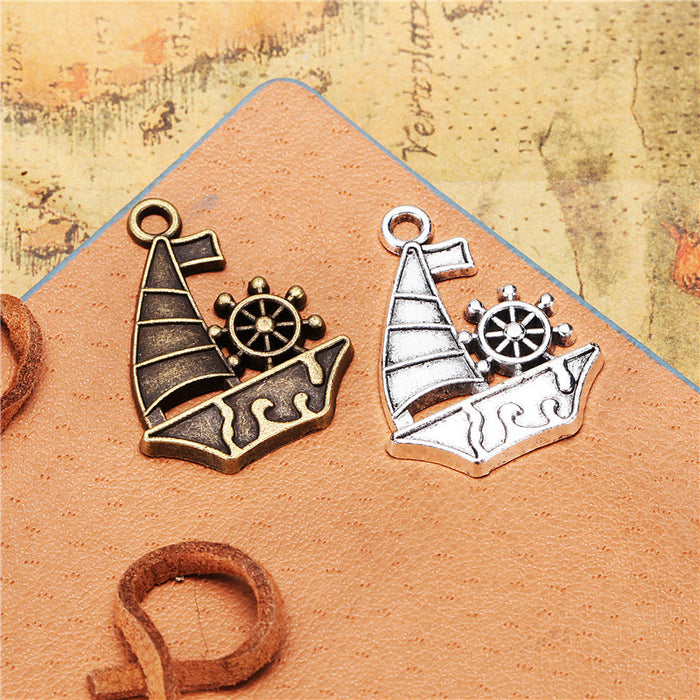 28x21mm Alloy Ship Wheel Charm Pendant
