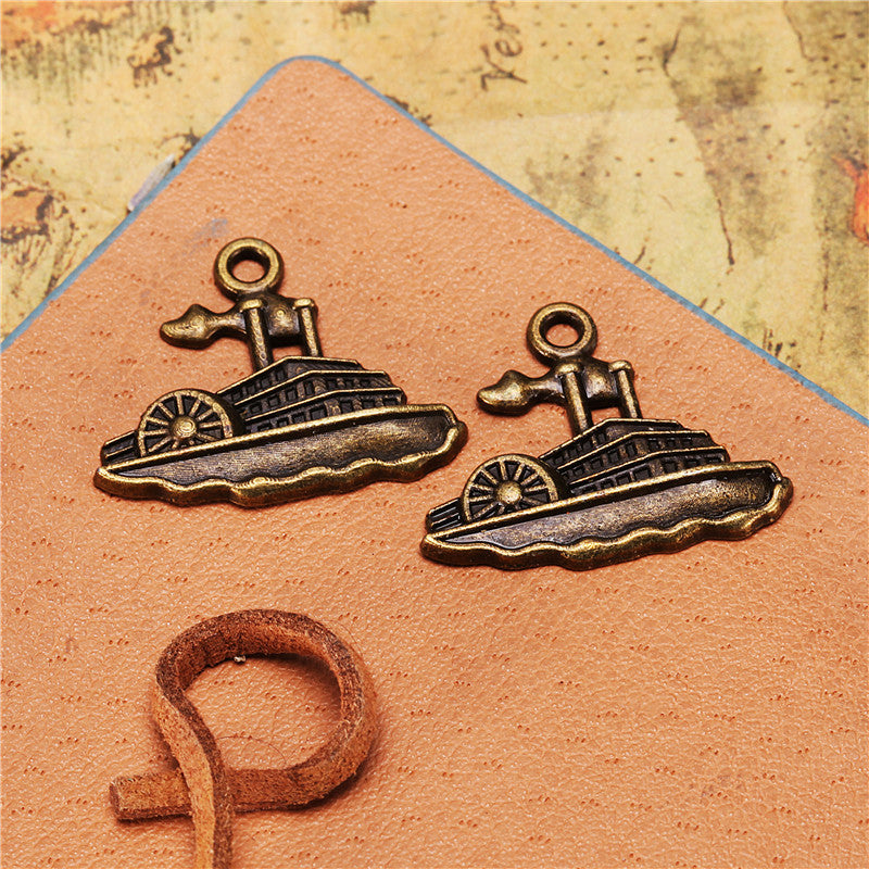 25mm Vintage Cruise Ship Alloy Charm Pendant