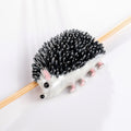 Black Silver Tone Hedgehog Enamel Metal Brooch Pin view 4