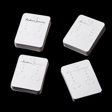 White Multi Hole Earring Display Cards with Hanging Slots