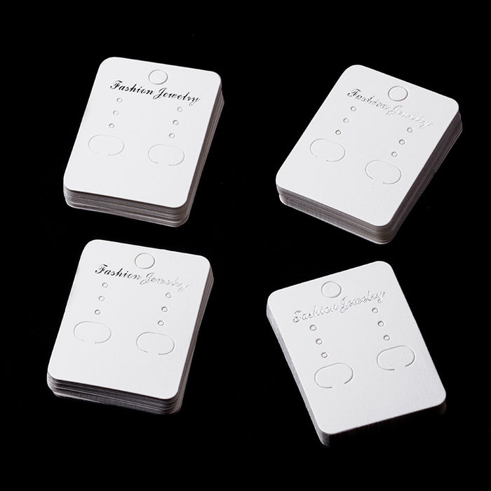 White Multi Hole Earring Display Cards with Hanging Slots