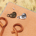 Vintage Crowned Heart Charm Metal Jewelry Component, 3 Finish Options view 1