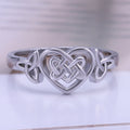 Silver-Tone Celtic Heart Ring With Open Knotwork Band view 3