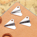 Folded Paper Airplane Metal Pendant Charm For Jewelry Making view 5