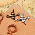 Antique Finish Airplane Metal Charm Component for Craft Projects view 1